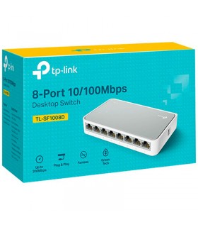 SWITCH MARCA TP-LINK-TL-SF1008D, 8 PUERTOS RJ-45 10/100 MBPS.