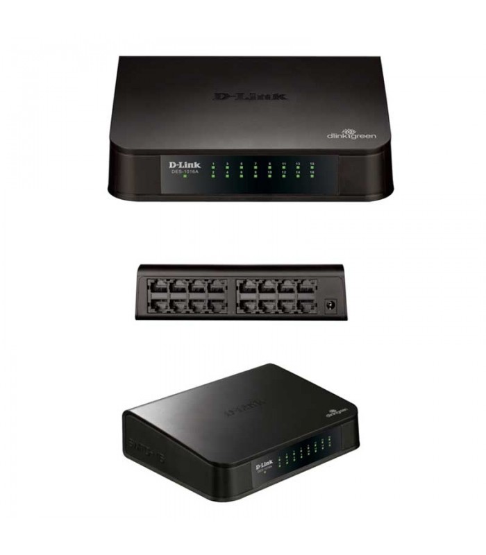 SWITCH D-LINK DES-1016A, 16 RJ-45 10/100 MBPS, AUTO MDI/MDI-X