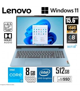 Notebook Lenovo IdeaPad Slim 3 15IAN8 15.6" FHD TN Core i3-N305 1.8/3.8GHz 8GB LPDDR5-4800