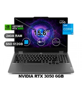 Notebook Lenovo LOQ 15IAX9 15.6" FHD IPS, Core i5-12450HX hasta 4.4GHz, 24GB DDR5-4800MHz