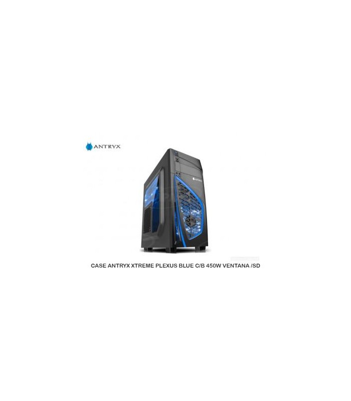 CASE ANTRYX PLEXUS BLUE CON FUENTE B450W  UBS 3.0 FAN LED 12CM BLUE VENTANA LECT