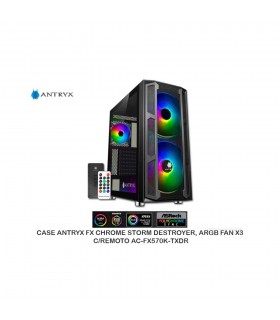 CASE ANTRYX FX CHROME STORM DESTROYER RGB FAN X3 AC-FX570K-TXDR SIN FUENTE