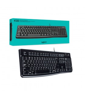 Teclado Logitech K120, USB, Español, Silencioso. Producto en Caja, Funcionalidad Estandar.