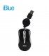 MOUSE MICRO RETRACTABLE IBLUE XMK-977-BK  1600 DPI NEGRO CON PLATA