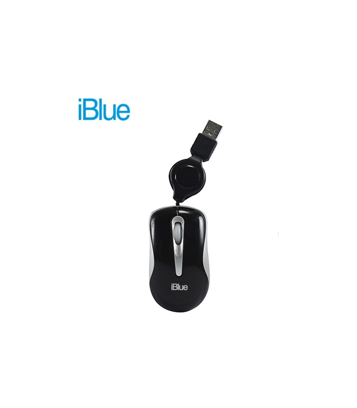MOUSE MICRO RETRACTABLE IBLUE XMK-977-BK  1600 DPI NEGRO CON PLATA