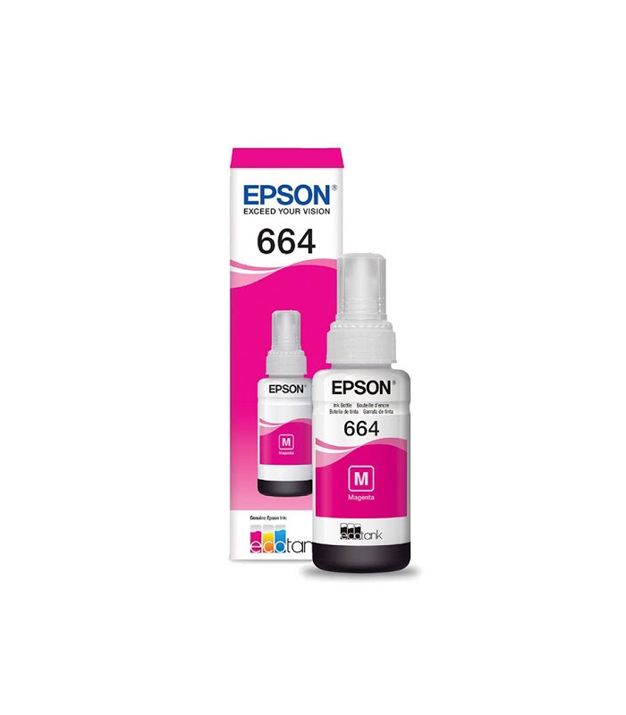 Botella de tinta EPSON T664320, color magenta, contenido 70ml.