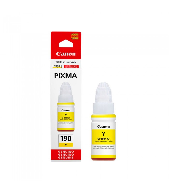 Botella de tinta Canon GI-190 Y, color amarillo, contiene 70ml 