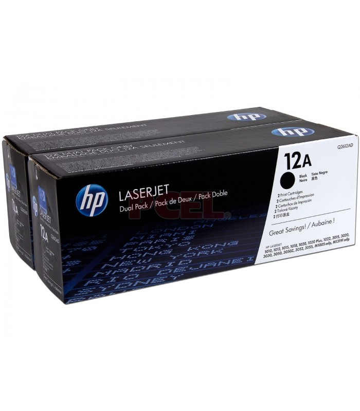 TONER LASERJET HP Q2612A  (12AD) COLOR NEGRO  DUAL PACK