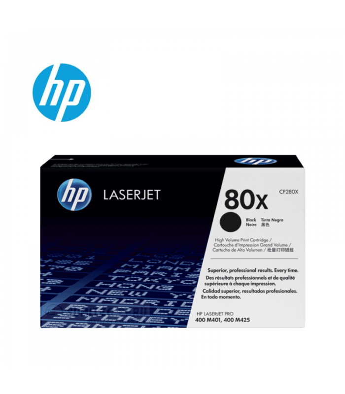 TONER LASERJET HP CF280X (80X) COLOR NEGRO.