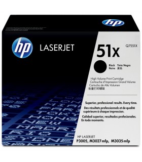 TONER  LASERJET HP Q7551X (51X) COLOR NEGRO. 