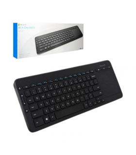 Teclado inalámbrico Microsoft All-in-One Media, receptor USB, Multimedia 2.4GHz, touchpad. 