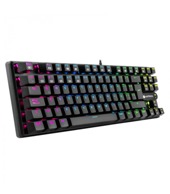 TECLADO MECANICO ANTRYX CHROME STORM MK830 NEGRO, BLUE SWITCH, TKL (AMK-CS830KBL-SP)