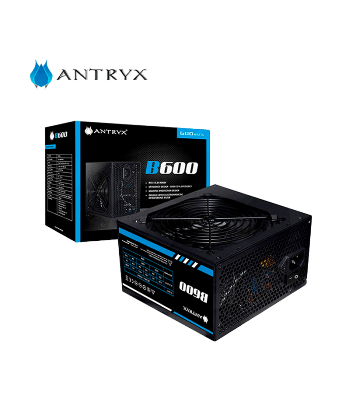 FUENTE ANTRYX B600 600WATTS  V2.31   HASTA 75% EFIC
