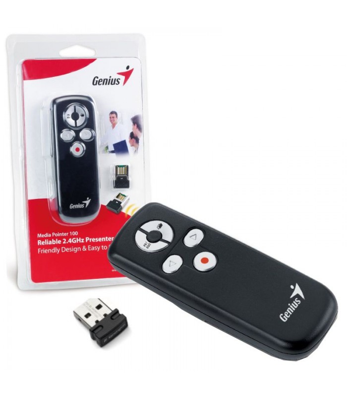 PRESENTADOR GENIUS MEDIA POINTER 100 USB NEGRO