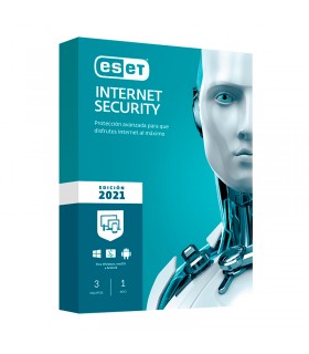 ESET NOD32  INTERNET SECURITY  2021 , 3PC PRESENTACION EN CAJA.