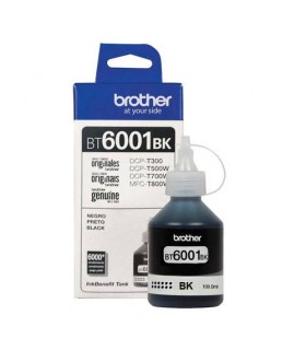 Botella de tinta Brother BT-6001BK, color negro, contiene 108ml