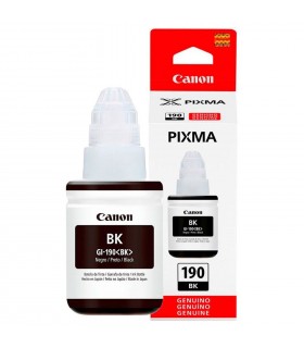 Botella de tinta Canon GI-190 BK, color negro, contiene 135ml.