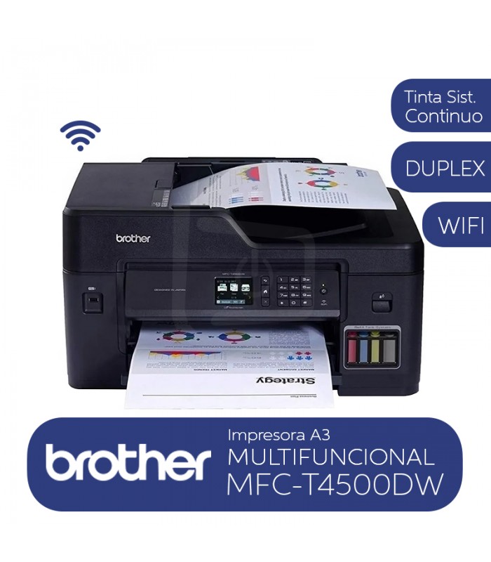 IMPRESORA MULTIFUNCIONAL BROTHER MFC-T4500DW FORM A3 INY. TINTA