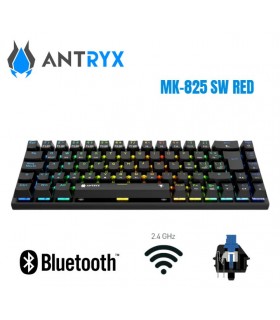 TECLADO MECANICO INALAMBRICO ANTRYX MK825 TRIX BLACK, RED SWITCH, WIFI, BT (AMK-825TXKRE-SP)