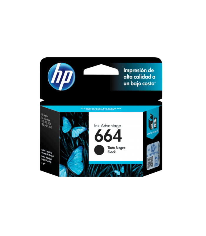 CARTUCHO DE TINTA HP 664 NEGRO (F6V29AL) ORIGINAL