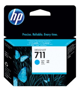Cartucho de tinta HP CZ130 (711), color cyan, contiene 29ml.
