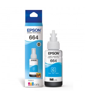 Botella de tinta EPSON T664220, color cyan, contenido 70ml.