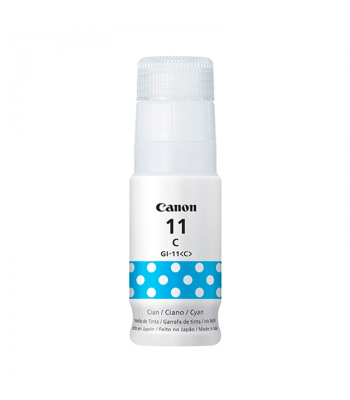 BOTELLA DE TINTA CANON GI-11C/ COLOR CYAN / 70ML PARA  PIXMA G3160 / PIXMA G2160