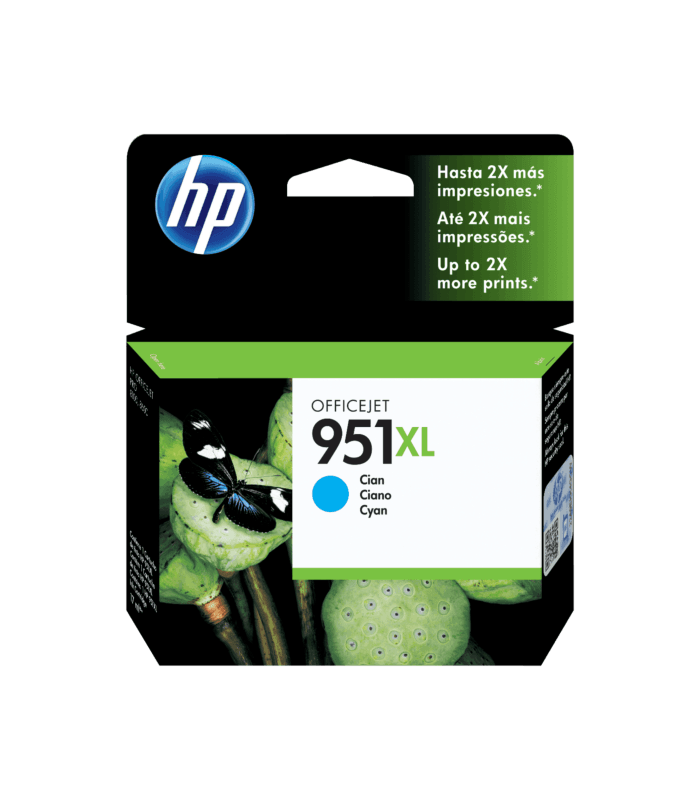 Cartucho de tinta HP CN046AL (951XL), color cyan, contiene 17ml.