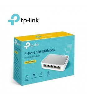 SWITCH MARCA TP-LINK TL-SF1005D, 5 PUERTOS RJ-45 10/100 MBPS, AUTOVOLTAJE, PRESENTACIÓN EN CAJA.